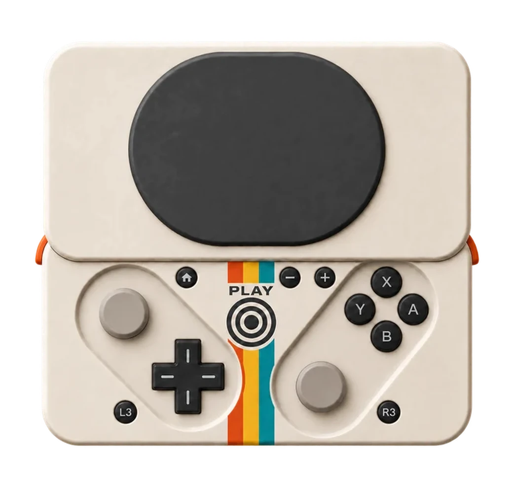 Pokkio controller open, revealing the analog pads, D-pad and ABXY buttons