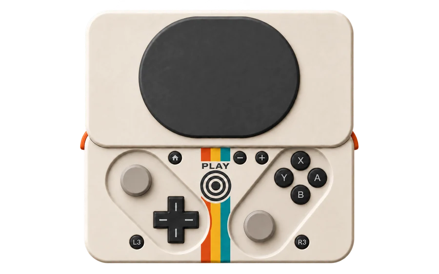 Pokkio controller map showing analog pads, D-pad, ABXY, Home, Select and Start.