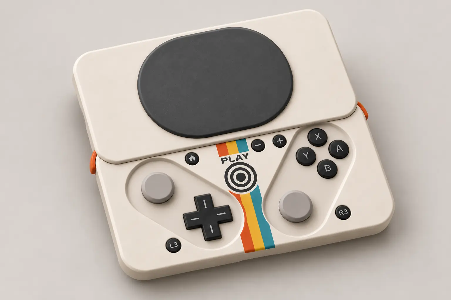 Full open Pokkio controller viewed from the left.